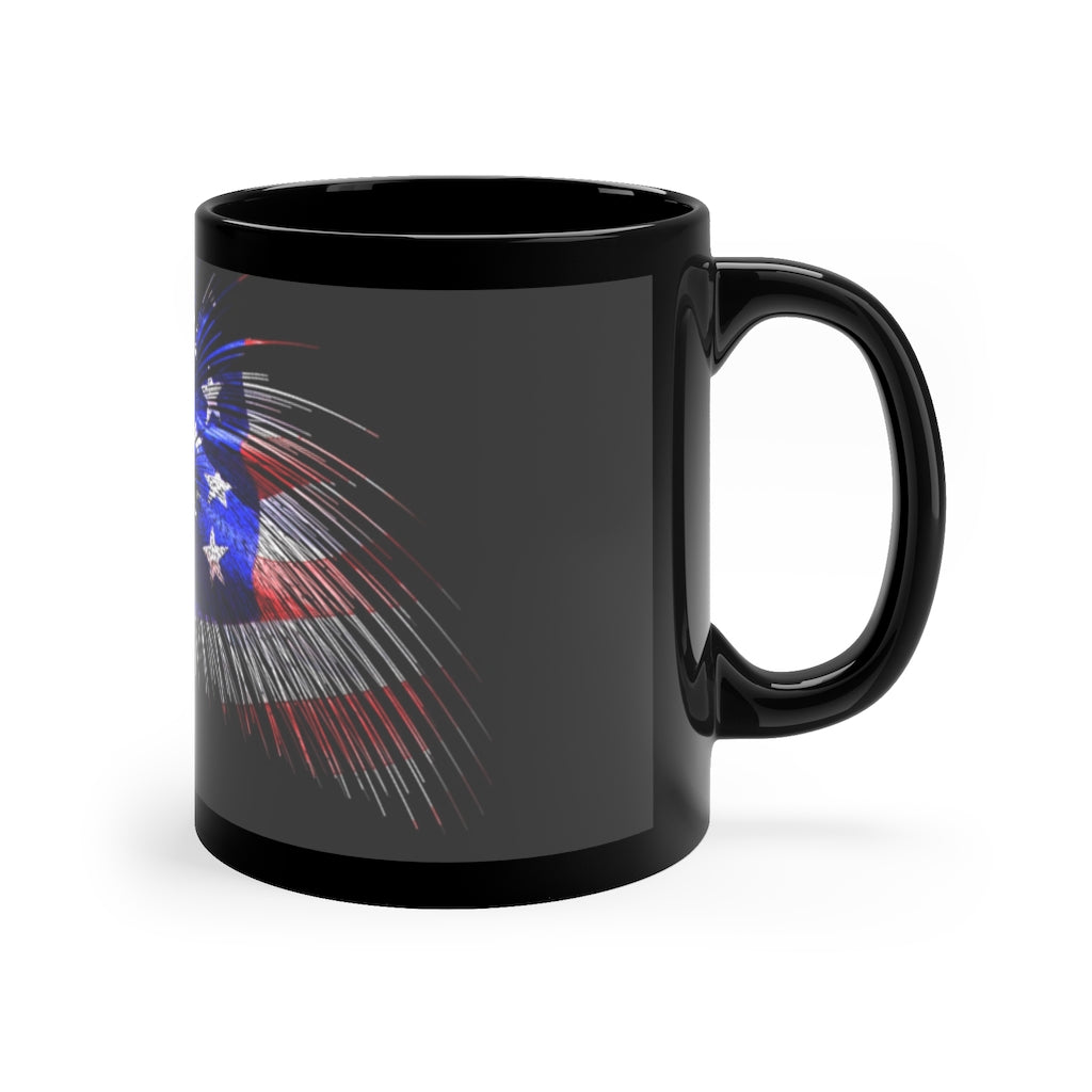 Old Glory Black Coffee Mug, 11oz