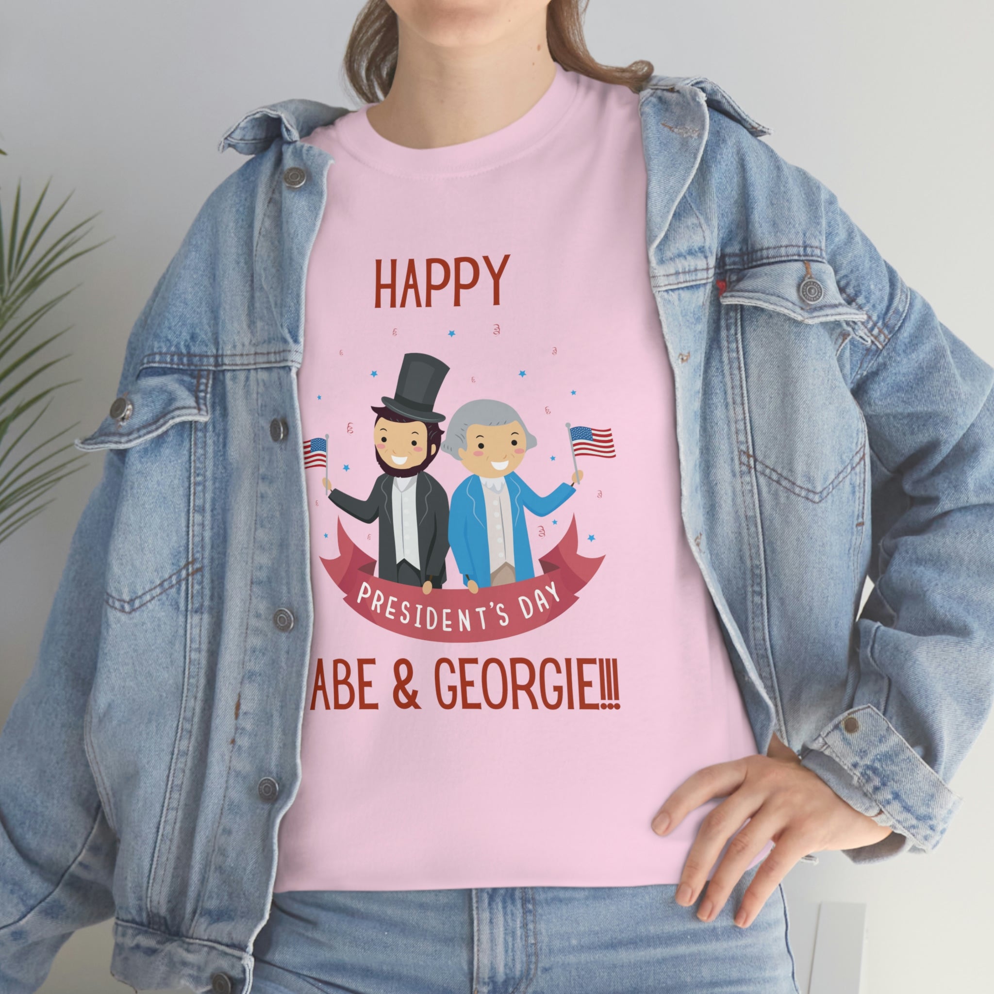 Happy President's Day Abe & George!!! Unisex Heavy Cotton Tee