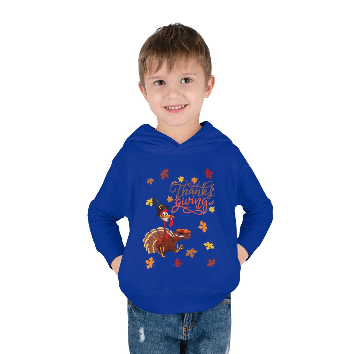 Thanksgiving Turkey Toddler Pullover Fleece Hoodie