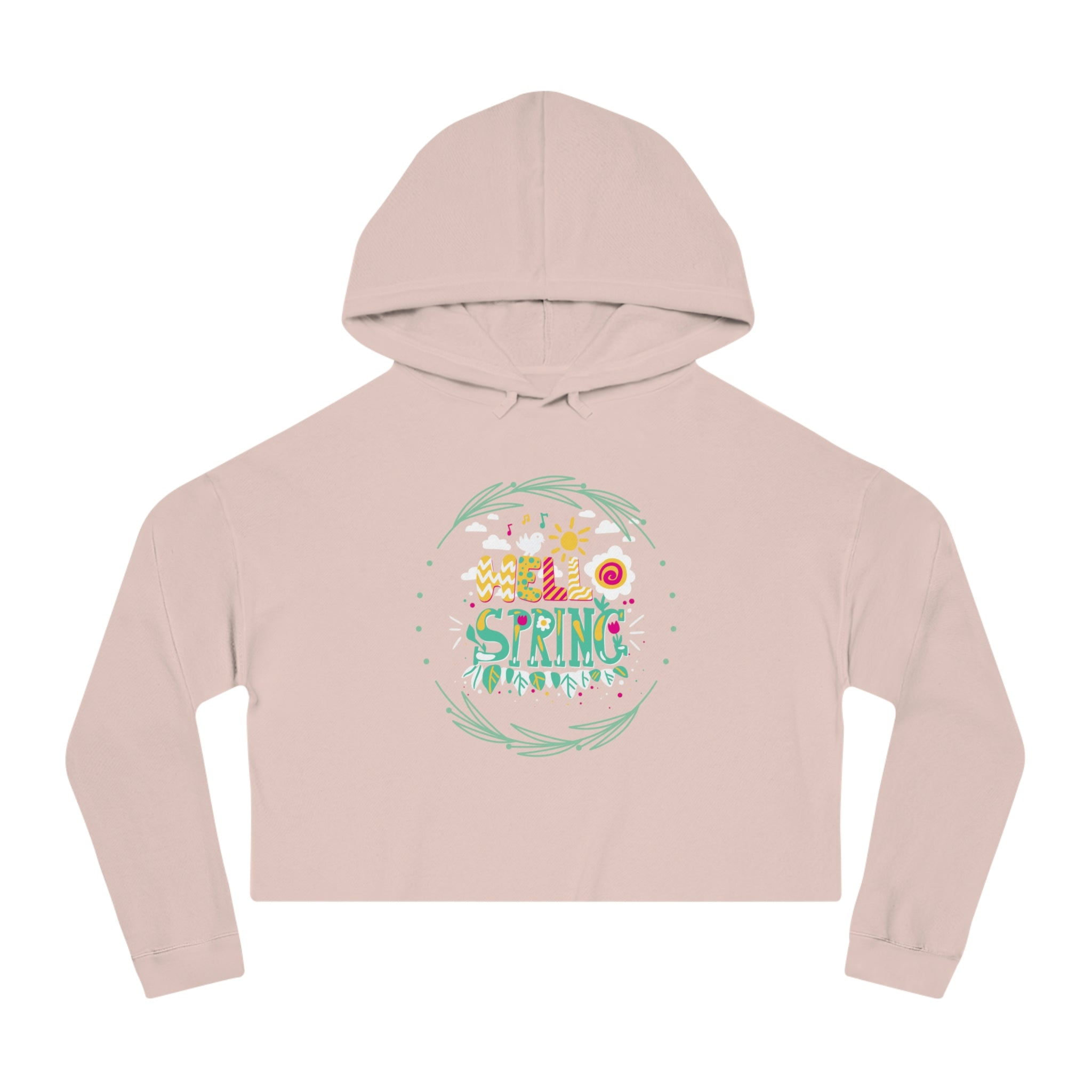 Hello Spring Women’s Cropped Hooded Sweatshirt