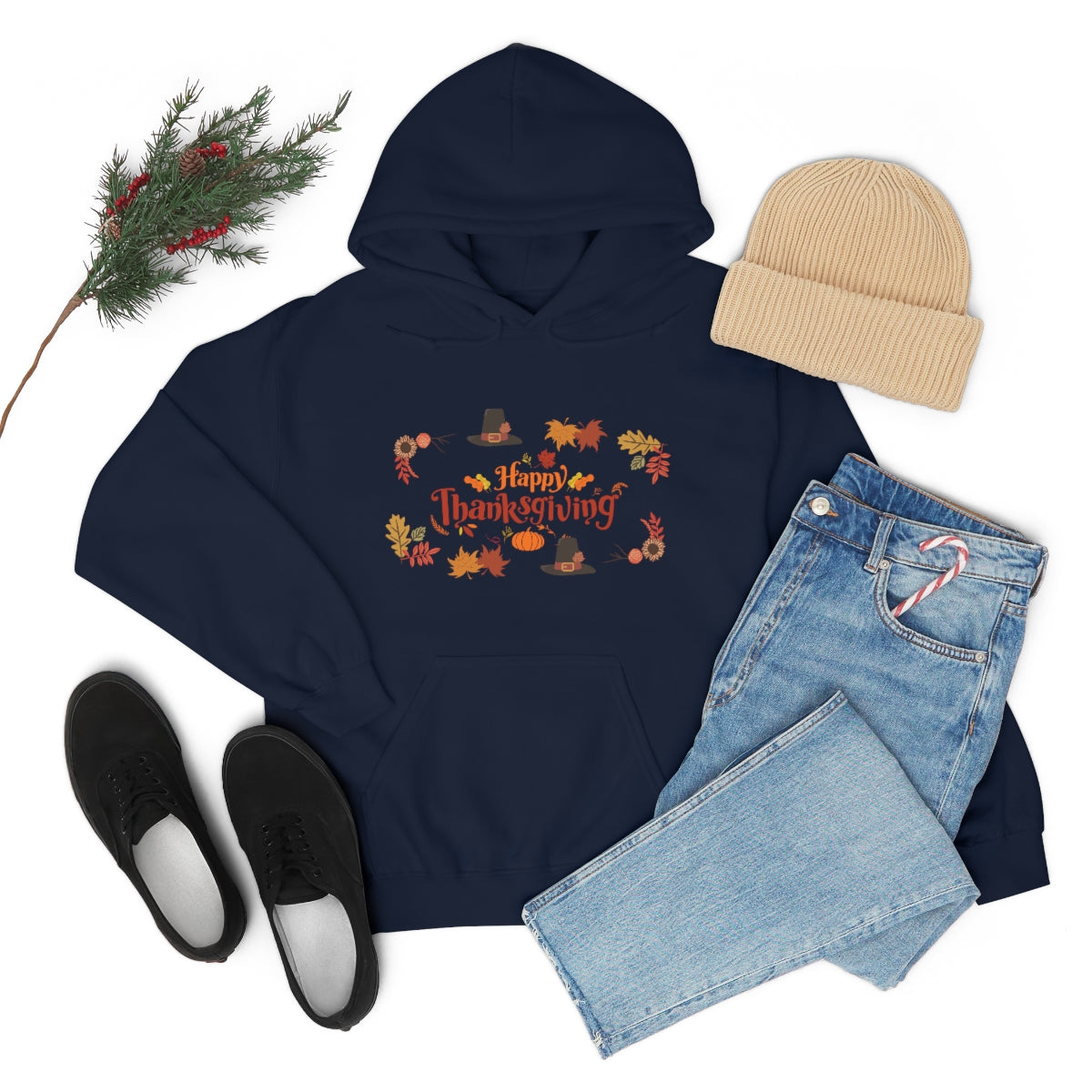 Happy Thanksgiving Unisex Heavy Blend™ Hooded Sweatshirt