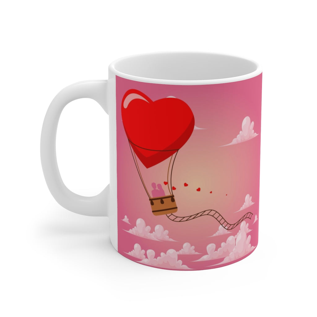 Happy Valentine You And Me Drifting Away Ceramic Mugs (11oz\15oz\20oz)