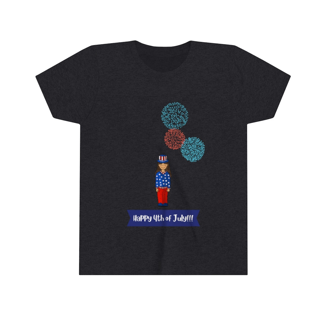 Happy 4th of July Youth Short Sleeve Tee.