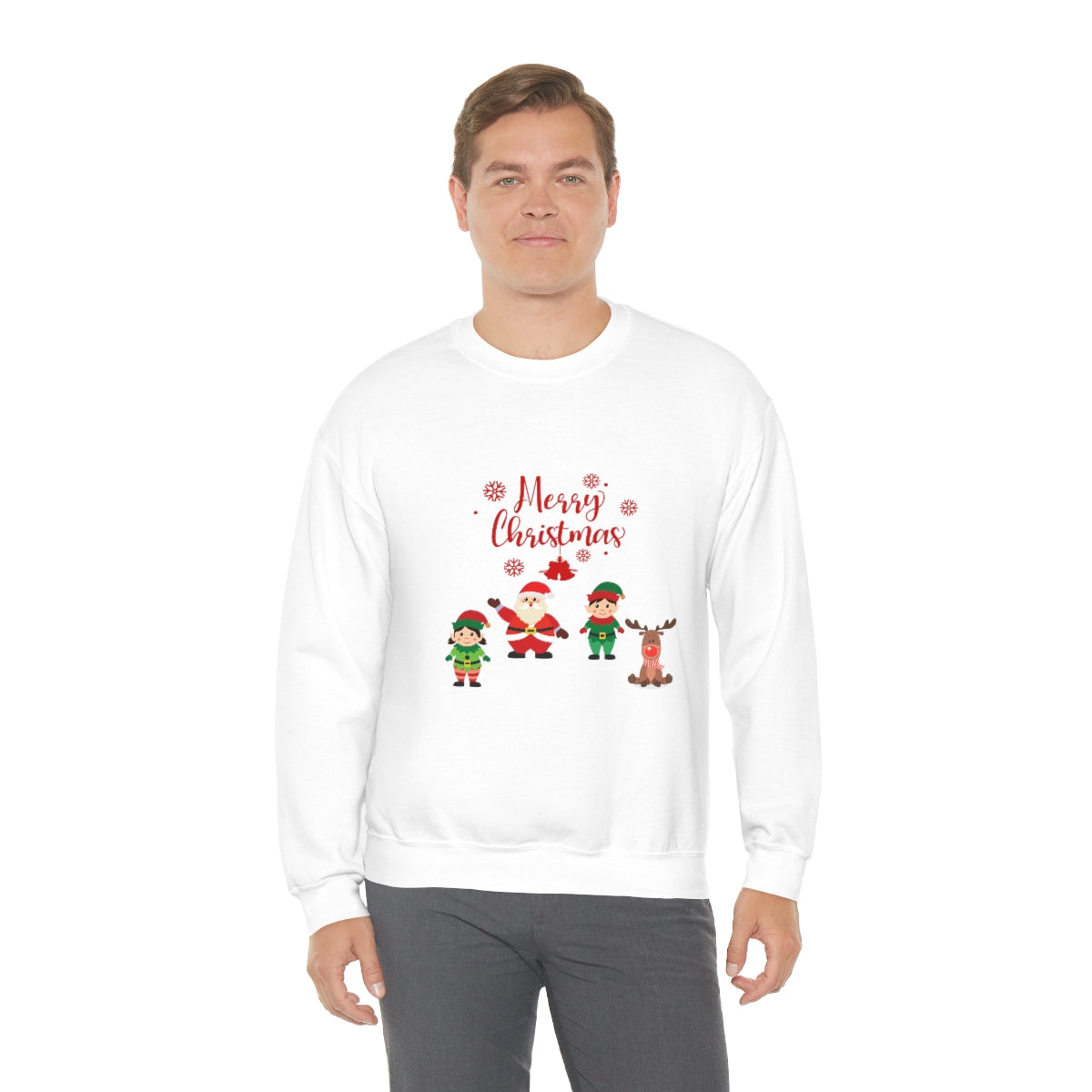 Merry Christmas From Santa & Helpers Unisex Heavy Blend™ Crewneck Sweatshirt