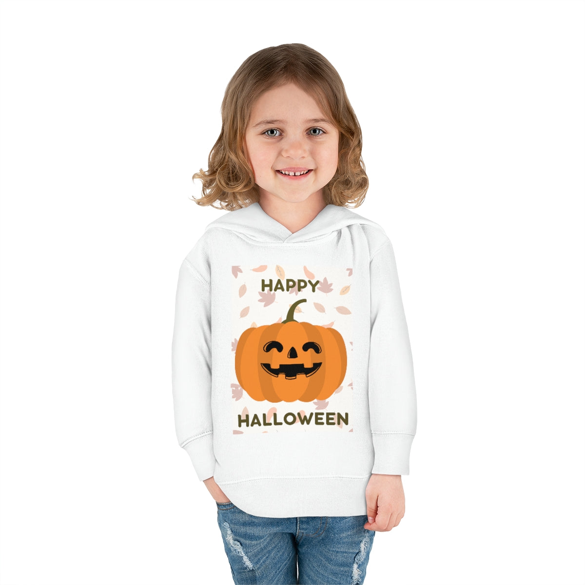 Happy Smiling Halloween Toddler Pullover Fleece Hoodie