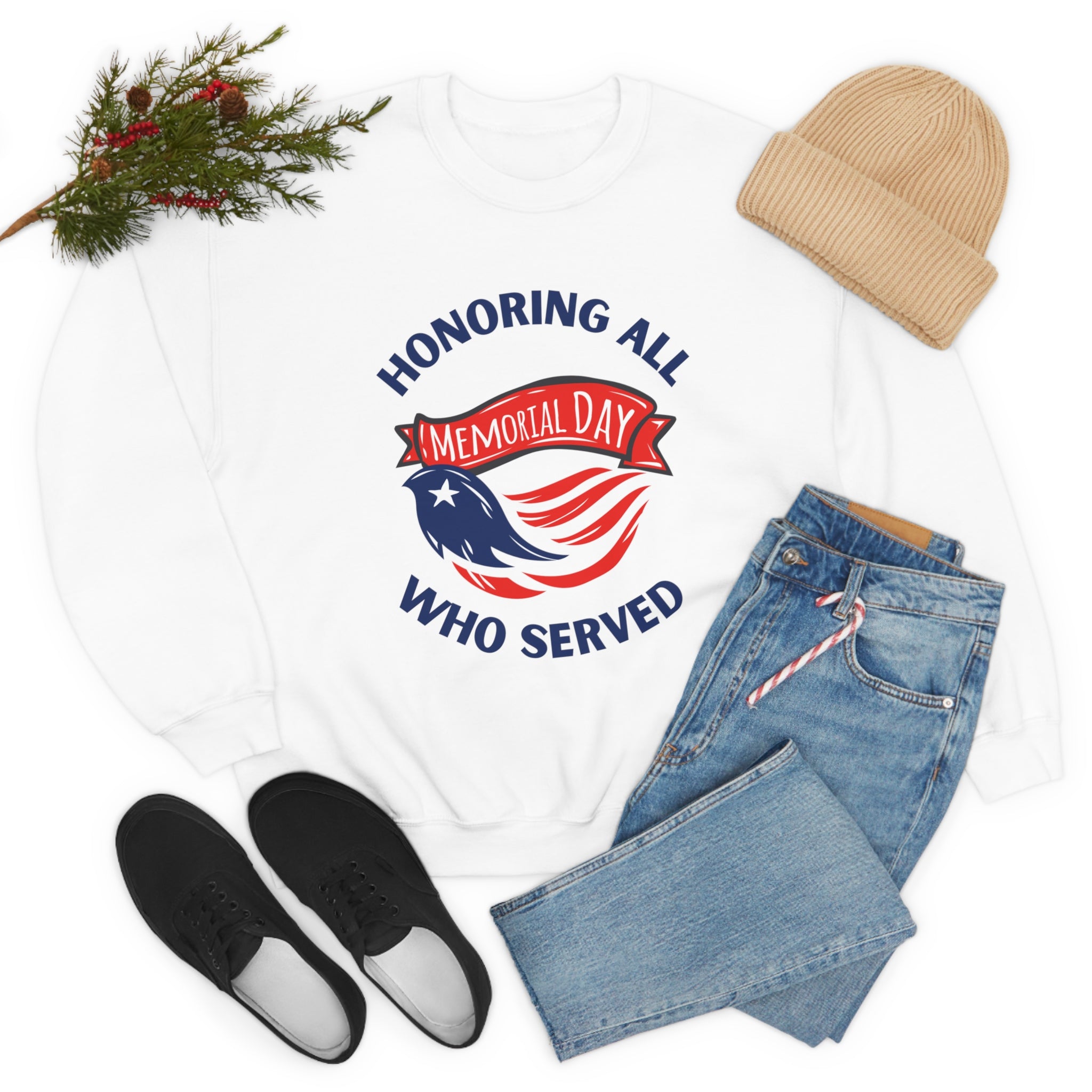 Memorial Day Honoring All Who Served Unisex Heavy Blend™ Crewneck Sweatshirt