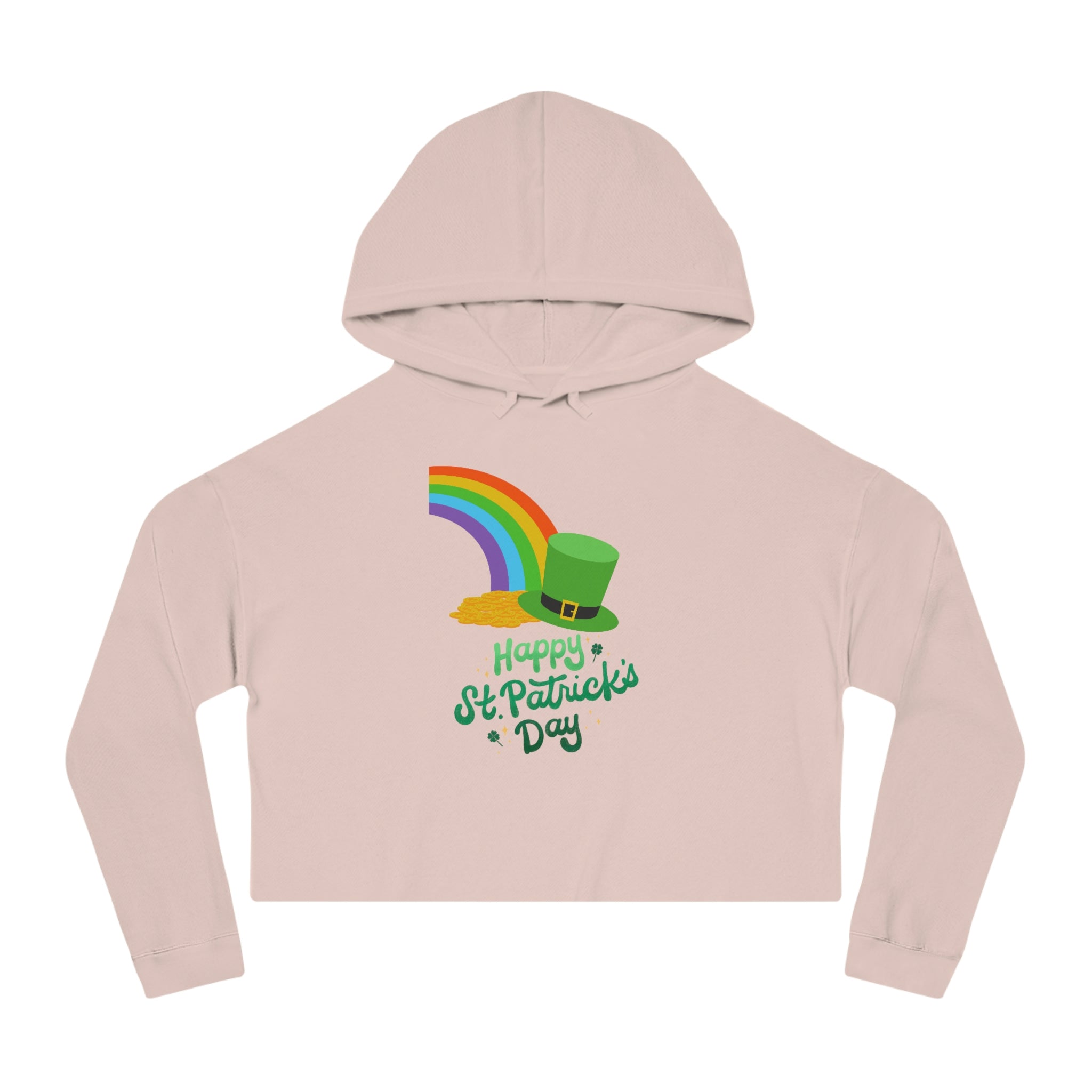 Happy Saint Patrick's Day Women’s Cropped Hooded Sweatshirt