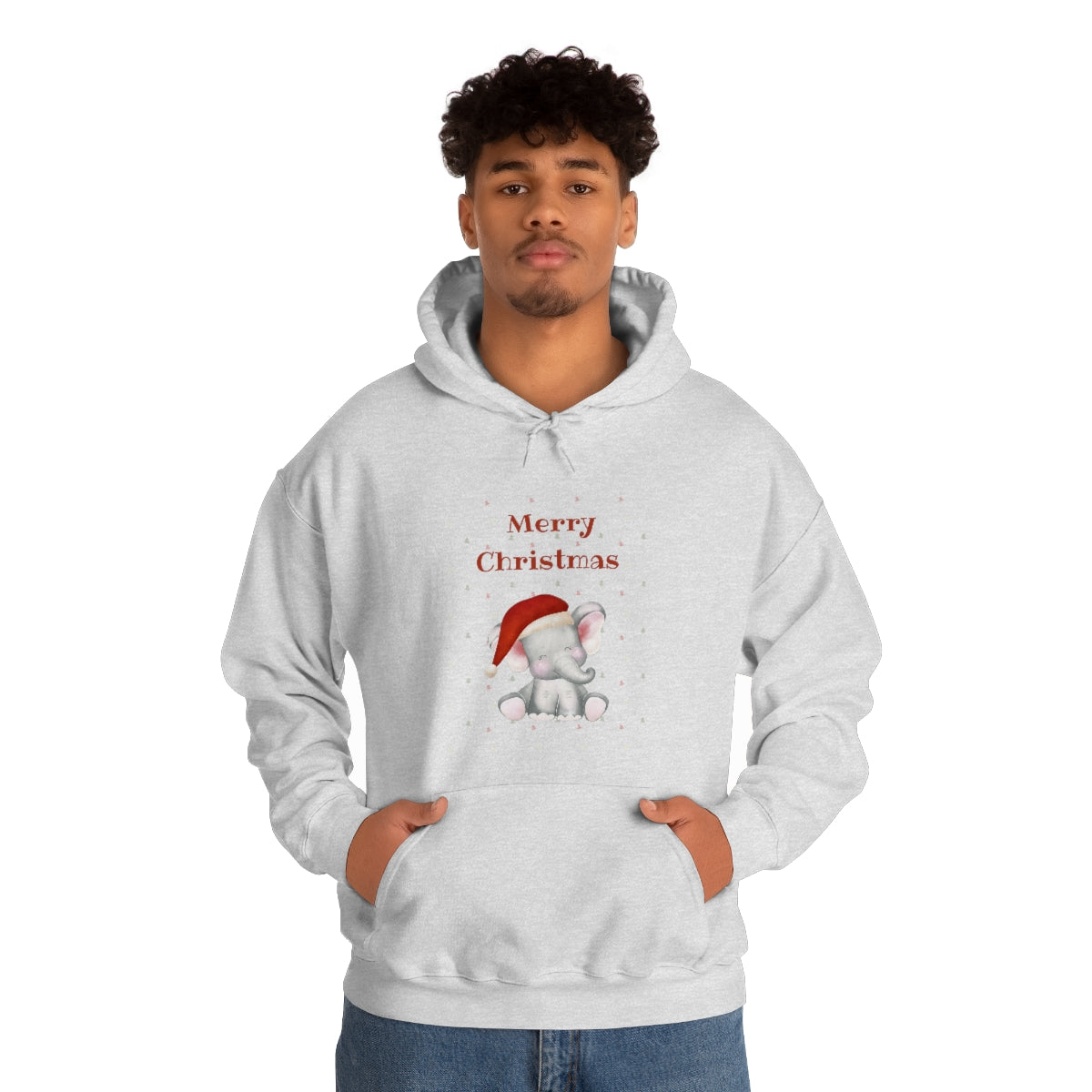 Cute Christmas Elephant Unisex Heavy Blend™ Hooded Sweatshirt