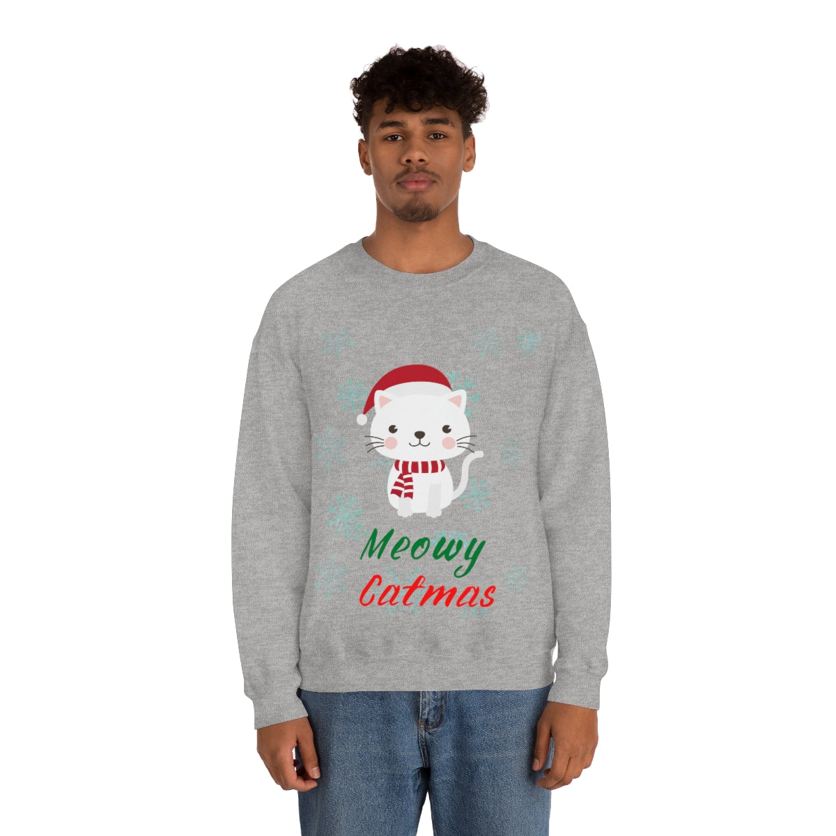 Meowy Catmas Unisex Heavy Blend™ Crewneck Sweatshirt