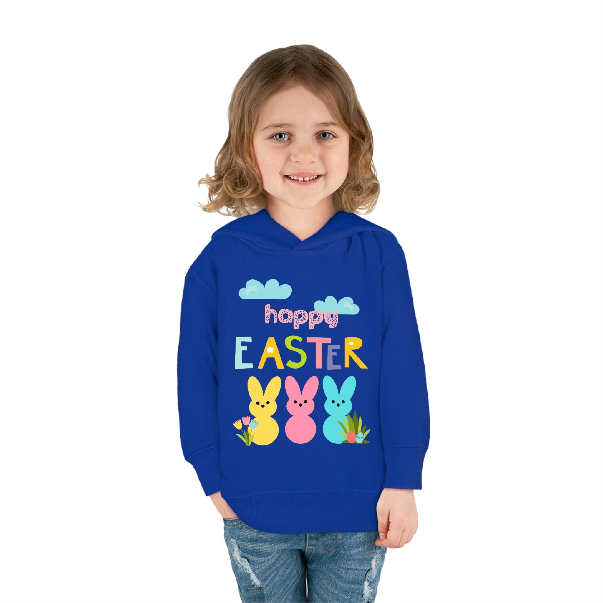 Happy Easter Bunny Toddler Pullover Fleece Hoodie