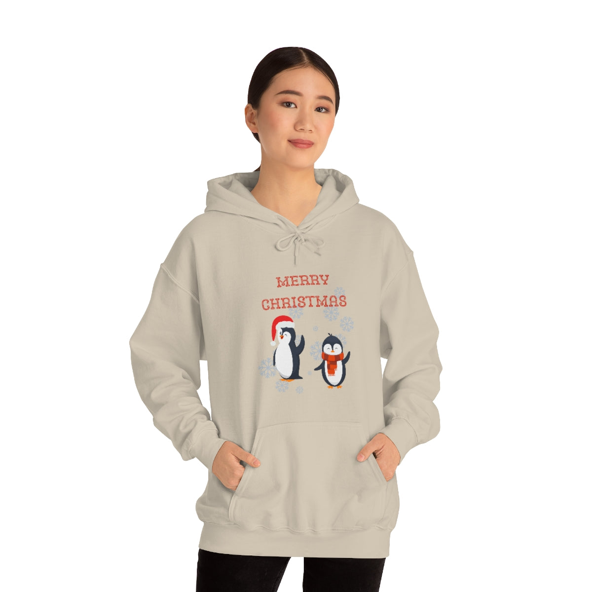 Penguins Merry Christmas Unisex Heavy Blend™ Hooded Sweatshirt