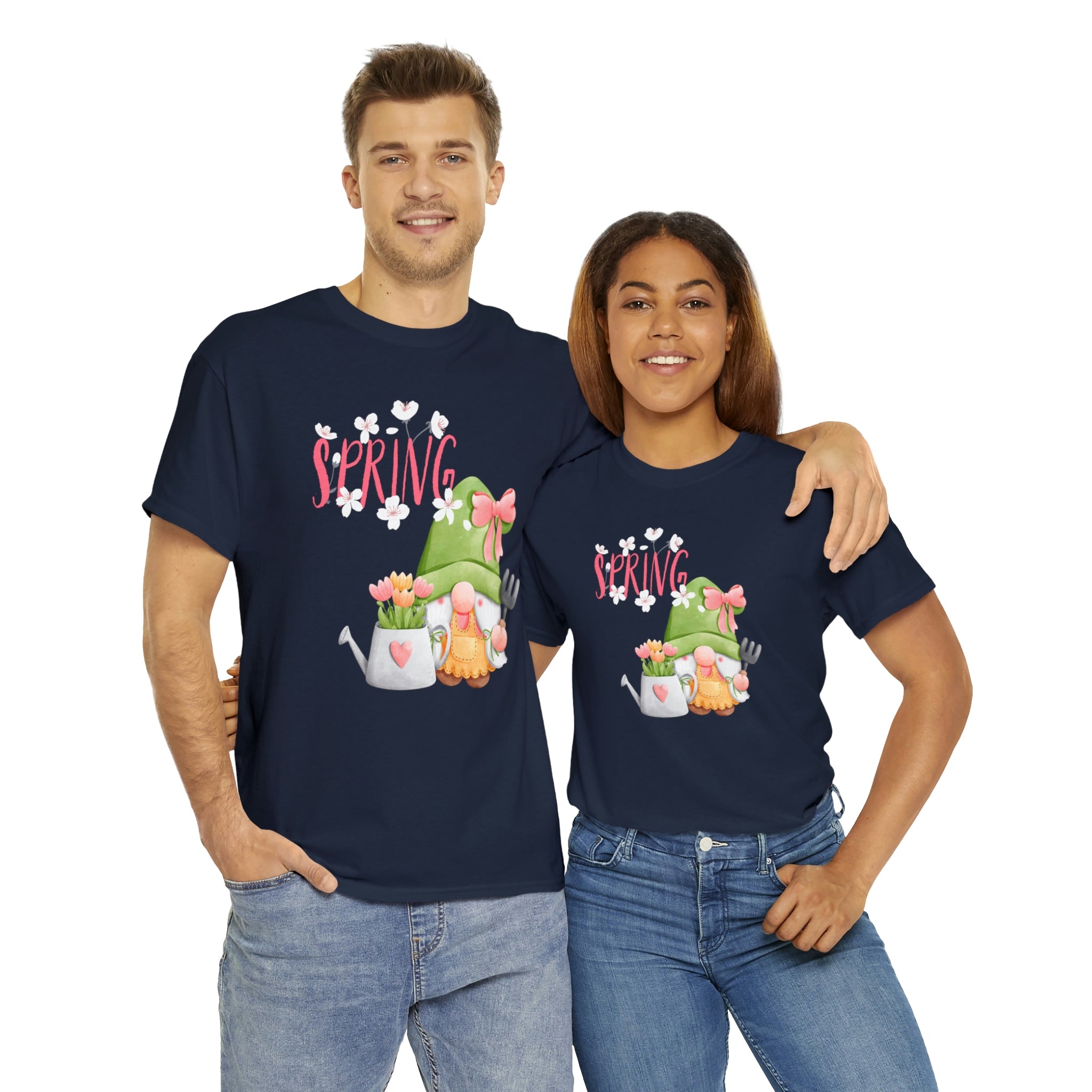 Gnome Happy Spring Unisex Heavy Cotton Tee
