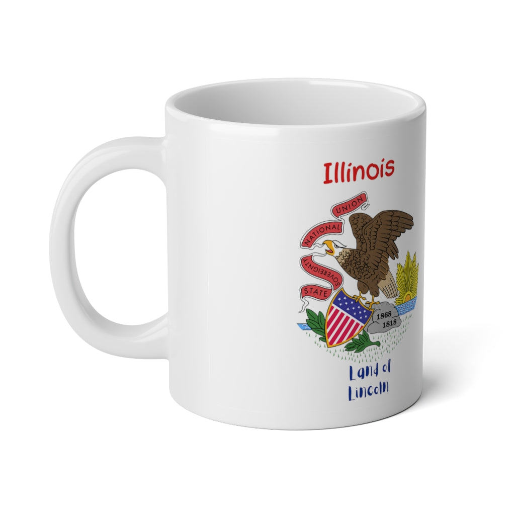 The State of Illinois Flag Jumbo Mug, 20oz