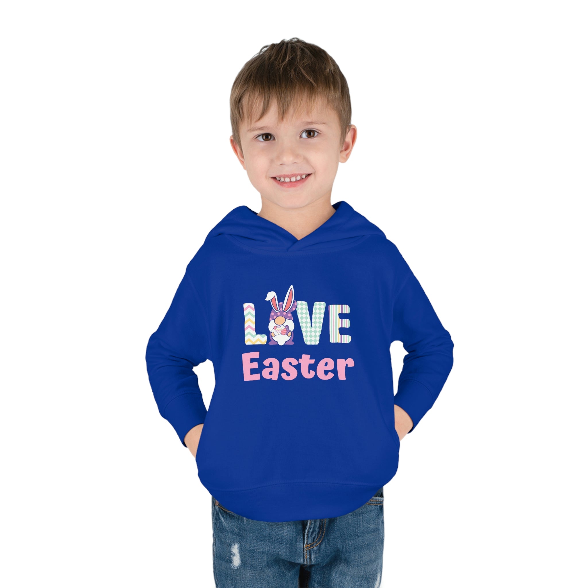 Gnome Love Easter Toddler Pullover Fleece Hoodie