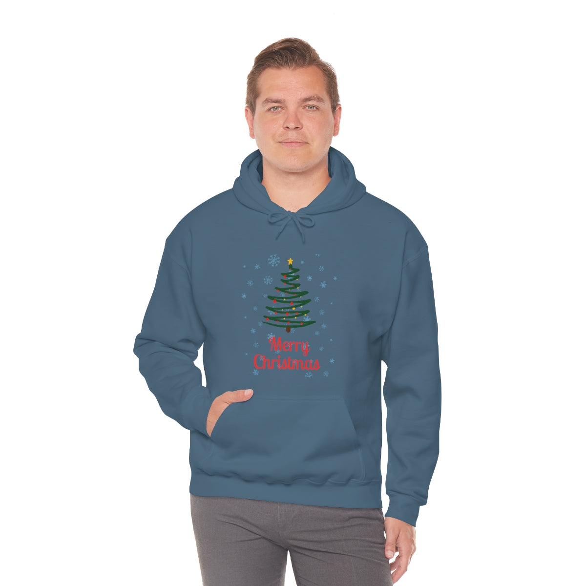 Merry Christmas Tree Unisex Heavy Blend™ Hooded Sweatshirt