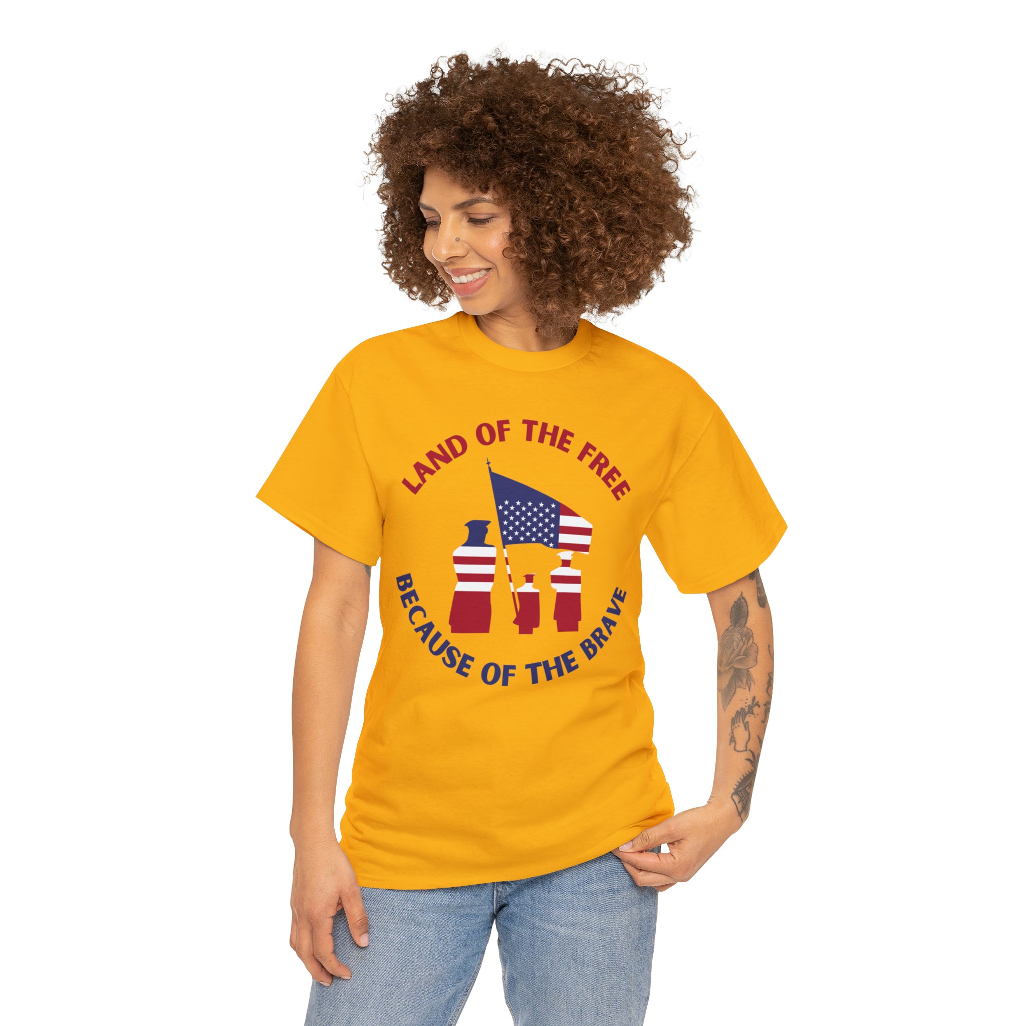 Memorial Day Land of The Free Unisex Heavy Cotton Tee