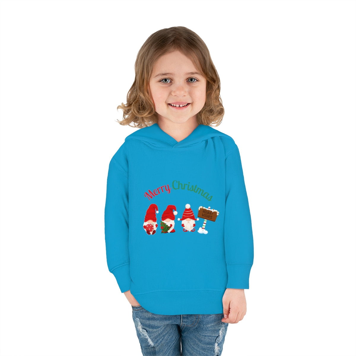 Cute Gnome Merry Christmas Toddler Pullover Fleece Hoodie