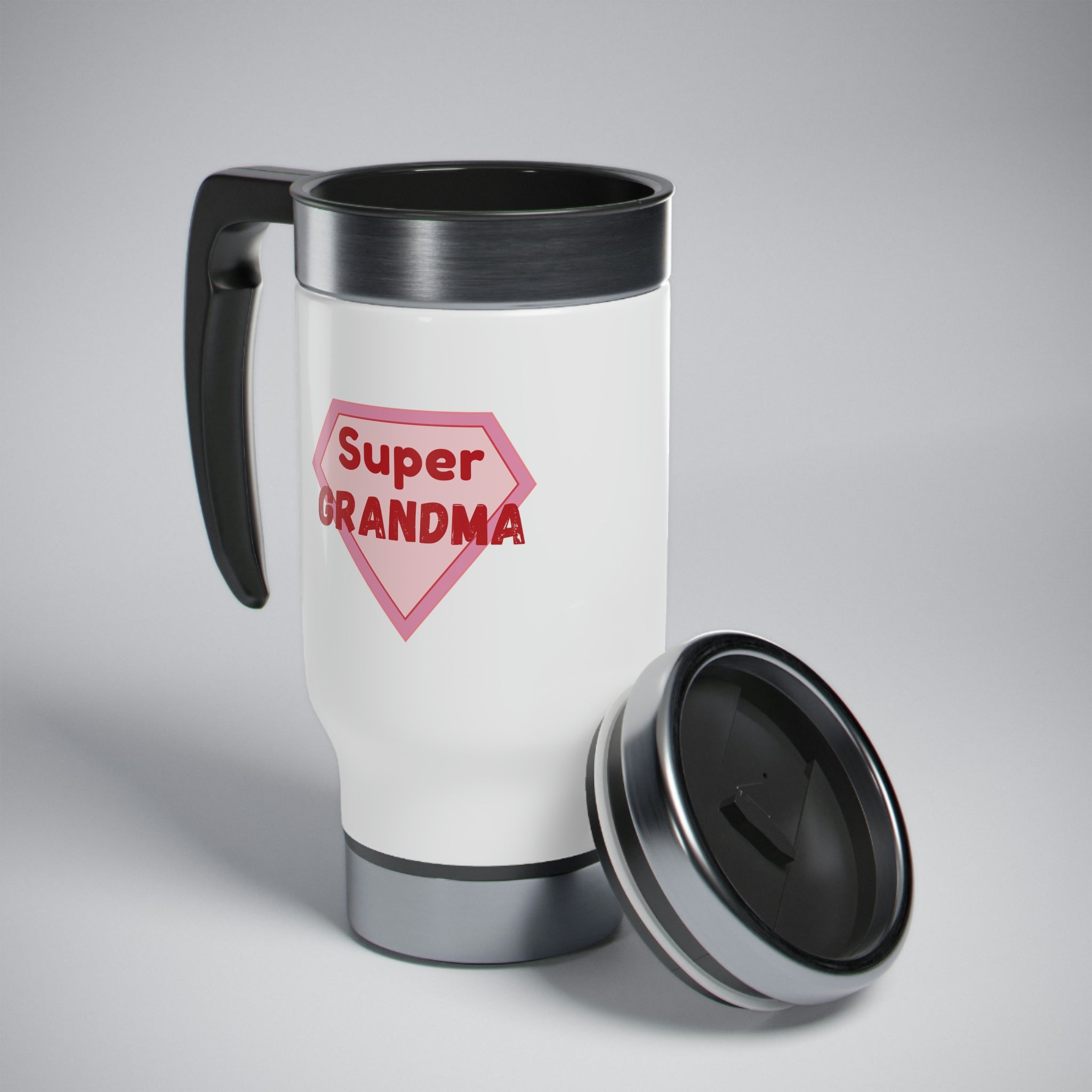 Super Grandma Stainless Steel Travel Mug with Handle, 14oz