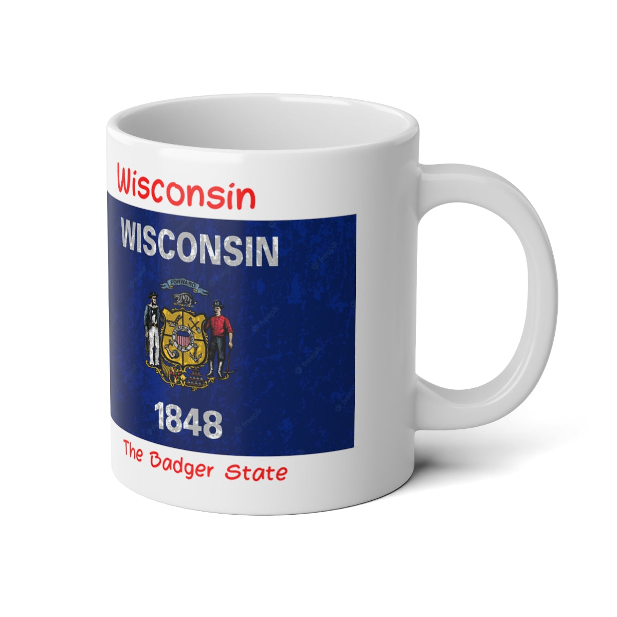 Wisconsin State Flag Jumbo Mug, 20oz