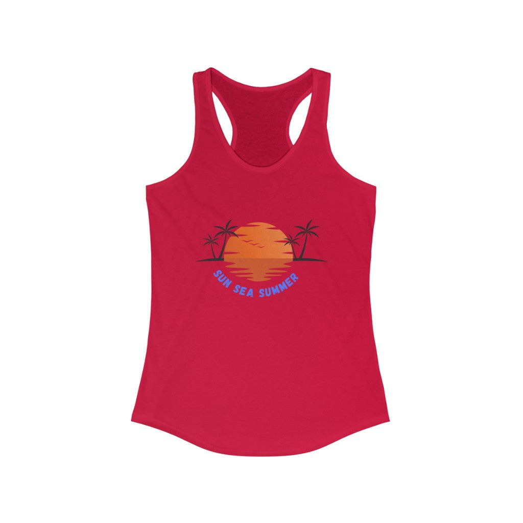 Sun Sea Summer Women's Ideal Racerback Tank