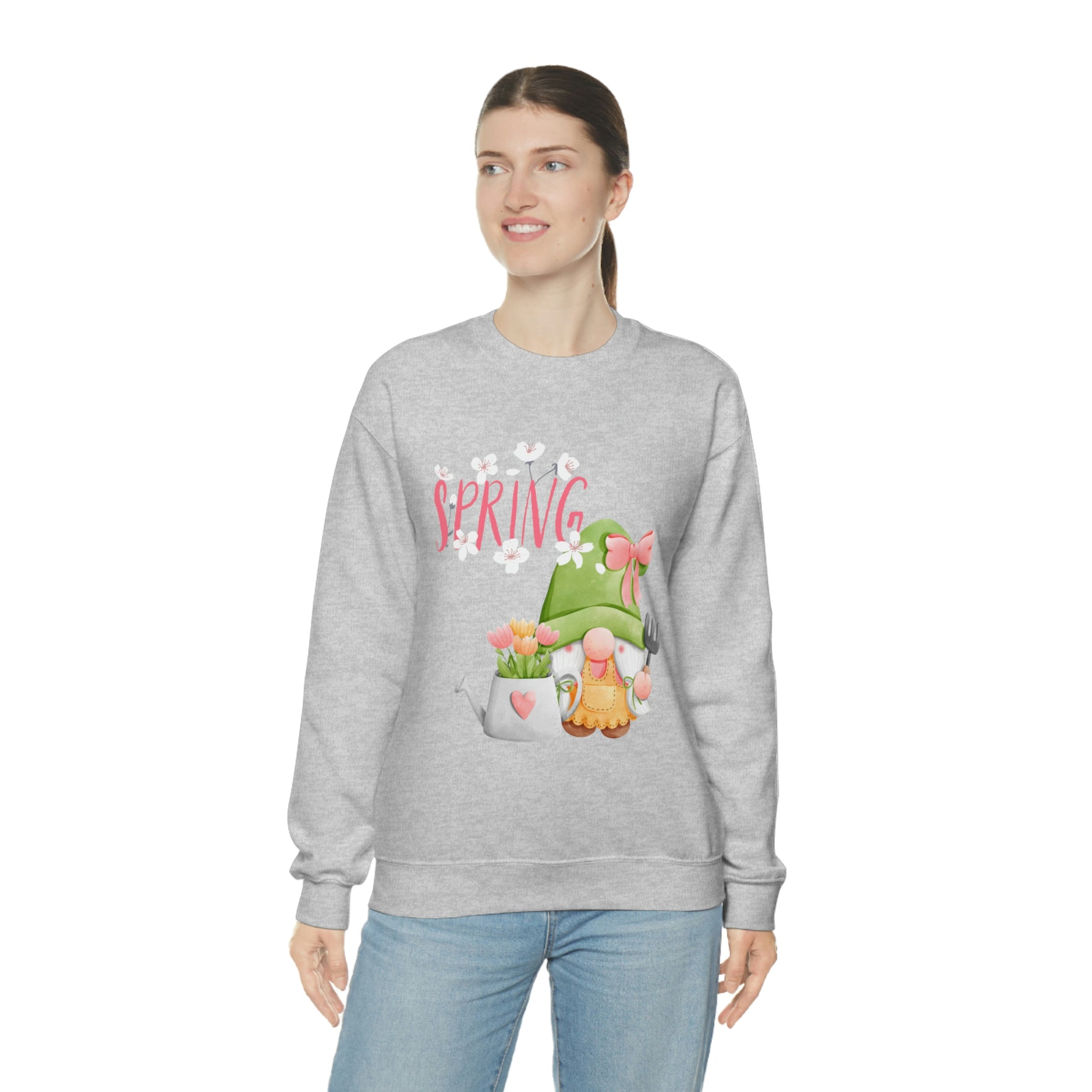 Gnome Happy Spring Unisex Heavy Blend™ Crewneck Sweatshirt