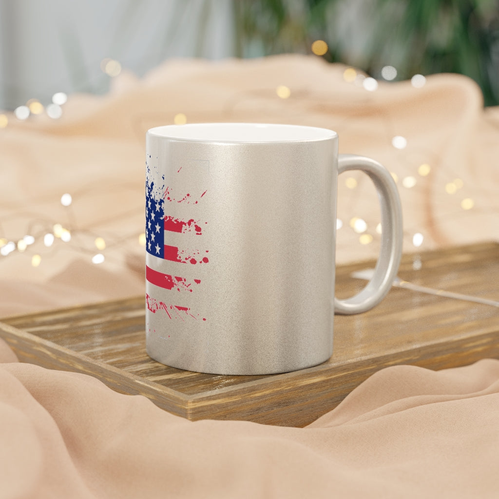 Old Glory Metallic Mug (Silver / Gold)