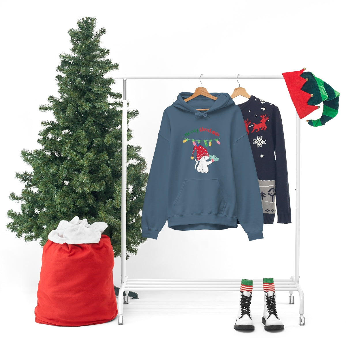 Meowy Christmas Heavy Blend™ Hooded Sweatshirt