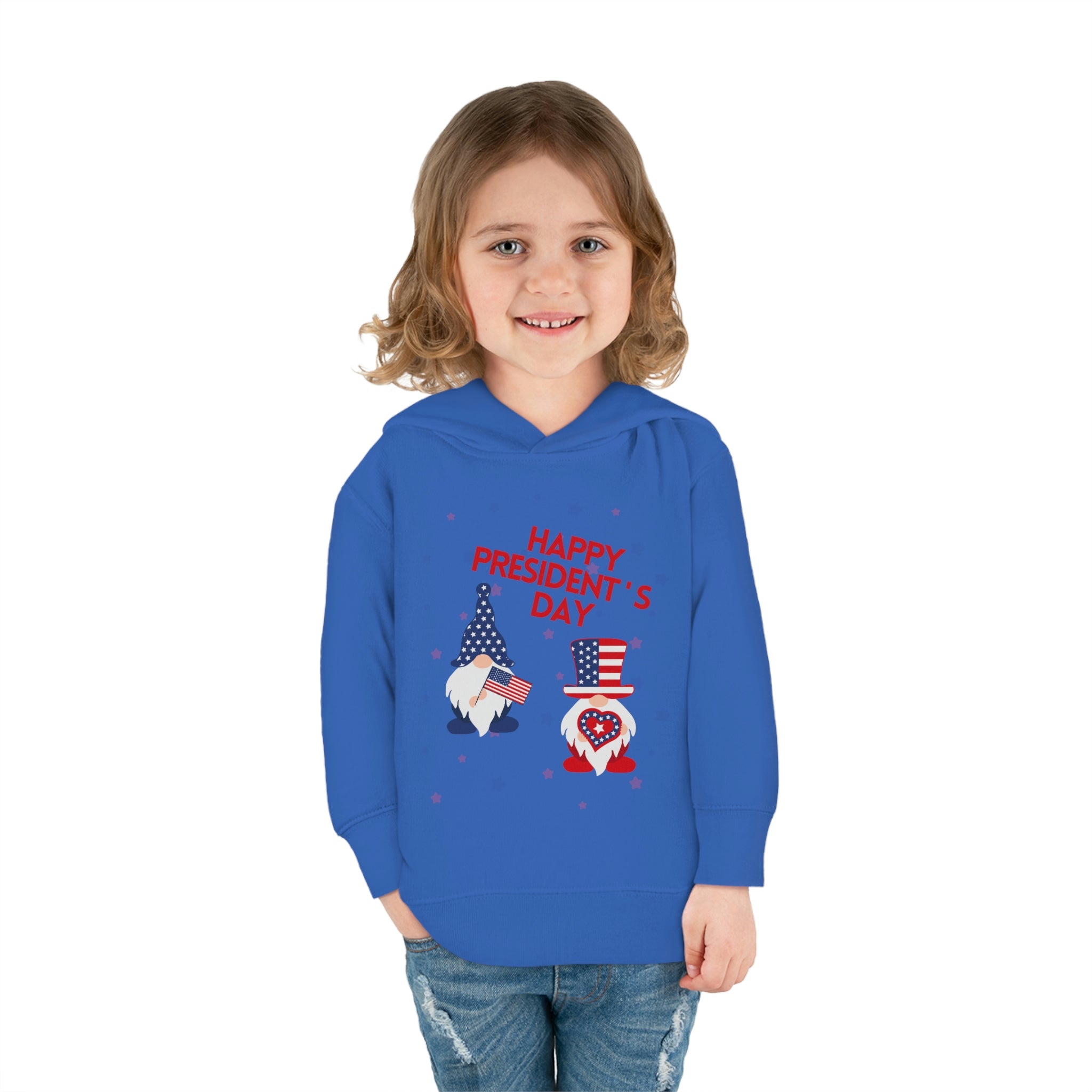 Happy President's Day Gnome Toddler Pullover Fleece Hoodie