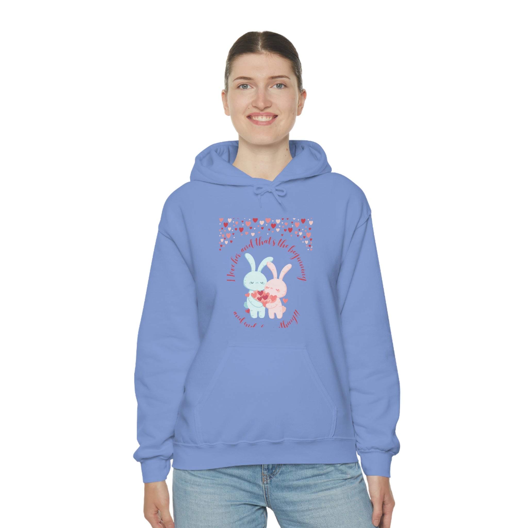 The I Love Her U & Me Unisex Heavy Blend™ Hooded Sweatshirt