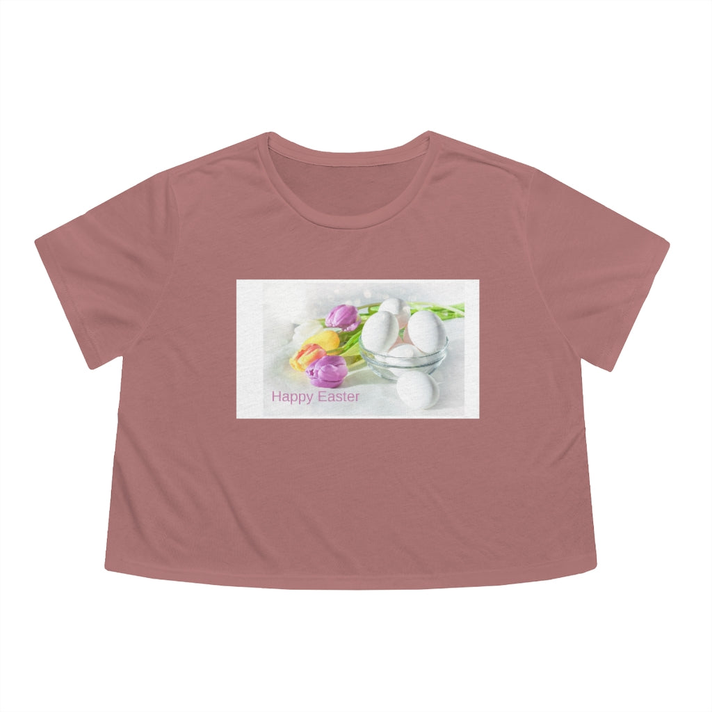 Happy Easter Women's Flowy Cropped Tee