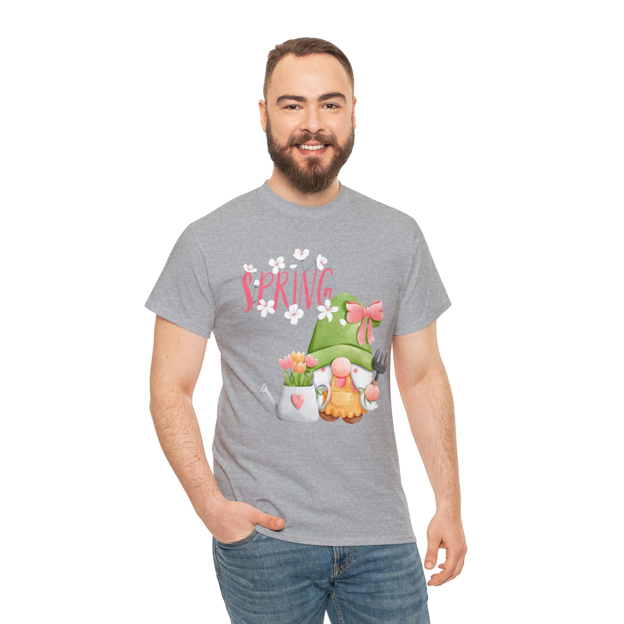 Gnome Happy Spring Unisex Heavy Cotton Tee