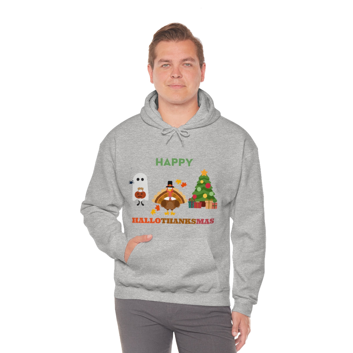 Happy Hallothanksmas Unisex Heavy Blend™ Hooded Sweatshirt
