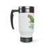 Happy Saint Patrick's Day Stainless Steel Travel Mug with Handle, 14oz