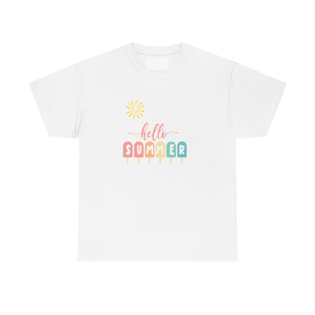 Sunny Hello Summer Unisex Heavy Cotton Tee