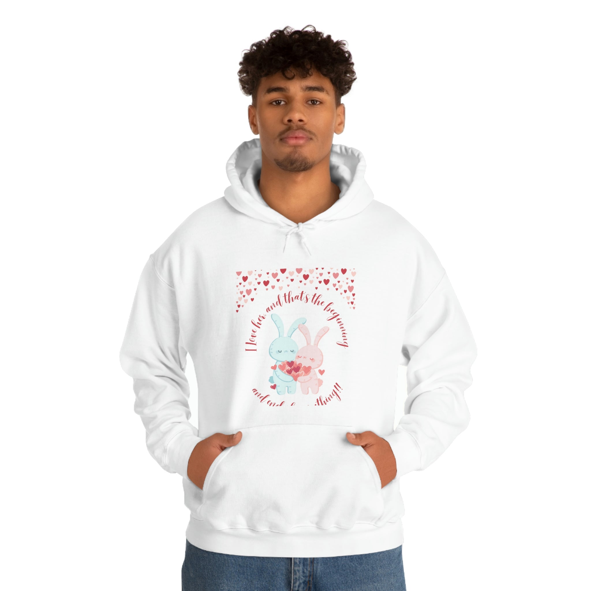 The I Love Her U & Me Unisex Heavy Blend™ Hooded Sweatshirt