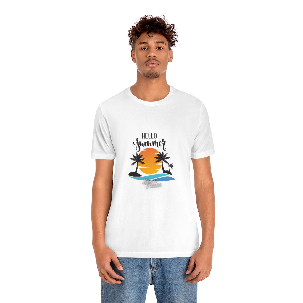 Hello Summer Beach Please Unisex Jersey Short Sleeve Tee