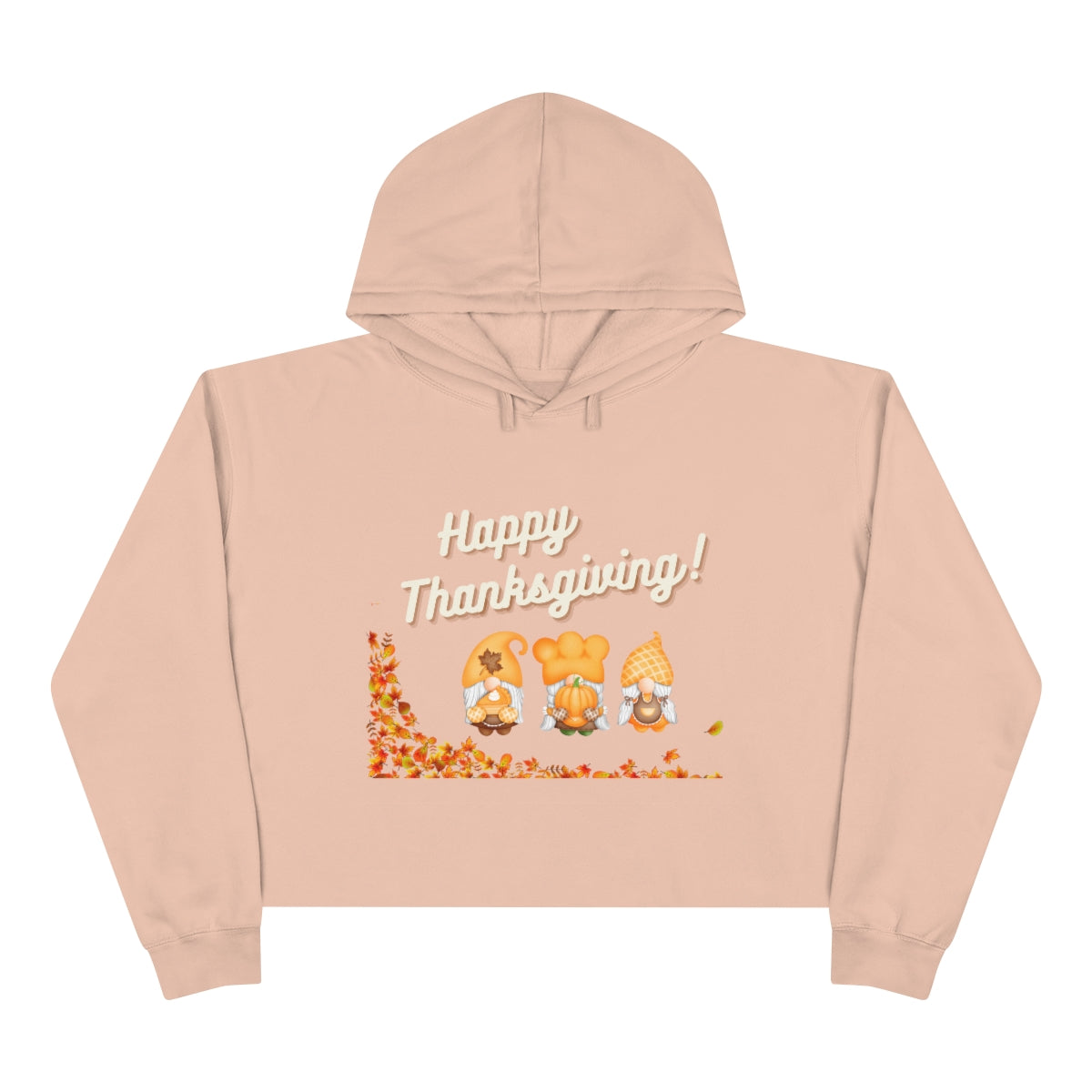 Happy Thanksgiving Gnome Crop Hoodie