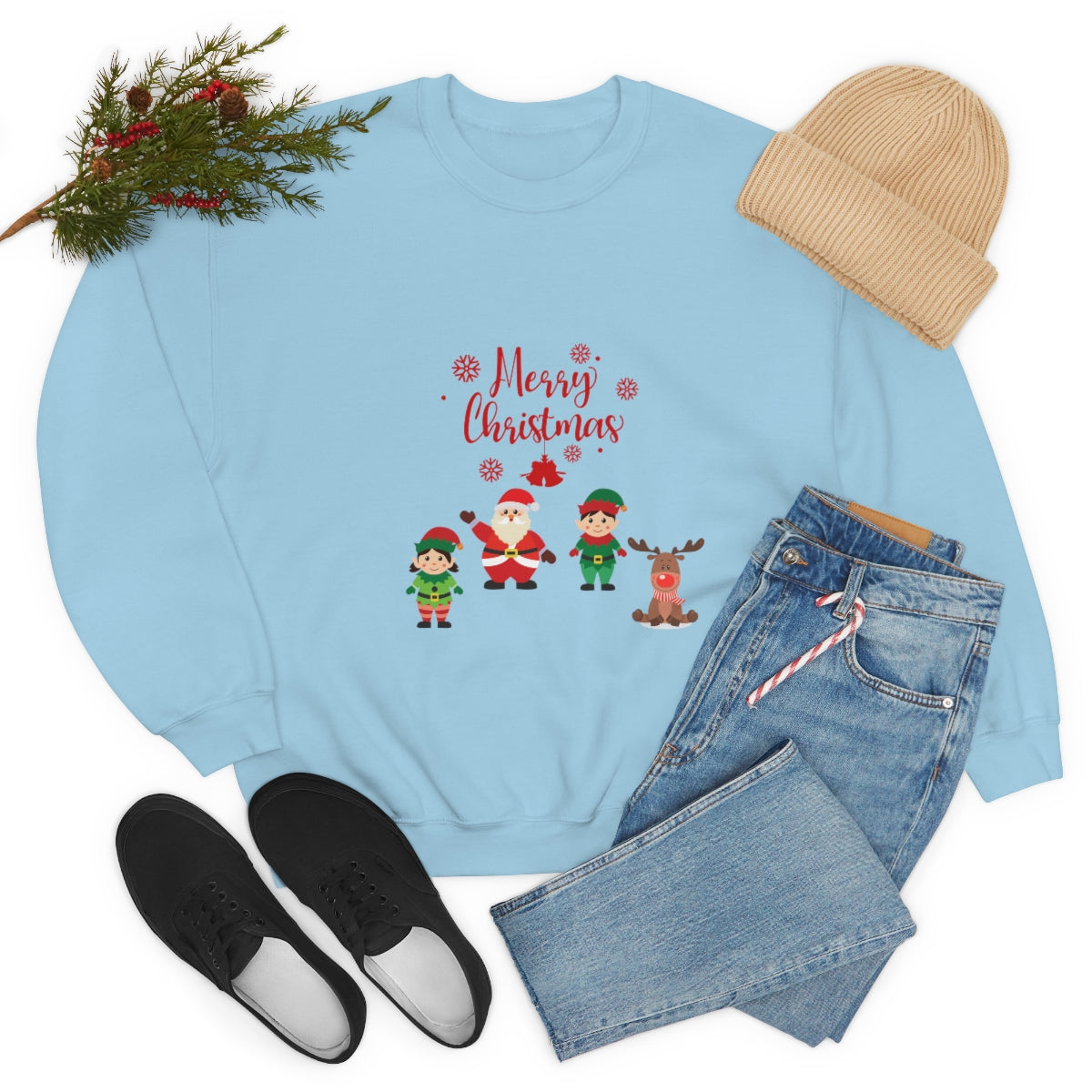 Merry Christmas From Santa & Helpers Unisex Heavy Blend™ Crewneck Sweatshirt