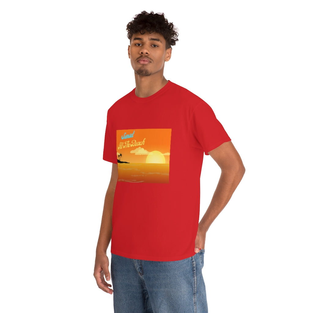 Sunset At The Beach Unisex Heavy Cotton Tee