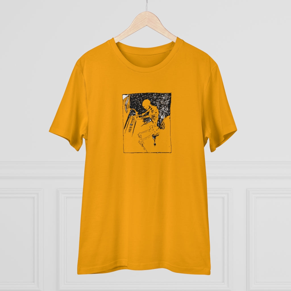 Skeleton Piano Player Organic Creator T-shirt - Unisex