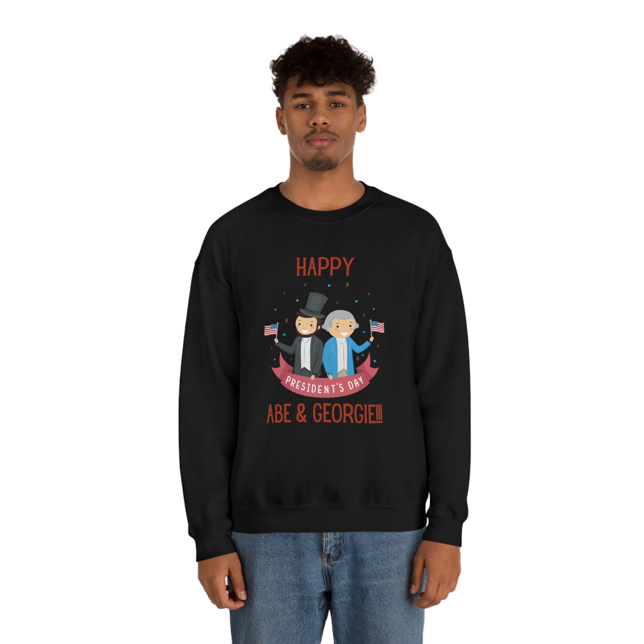 Happy President's Day Abe & Georgie!!! Unisex Heavy Blend™ Crewneck Sweatshirt