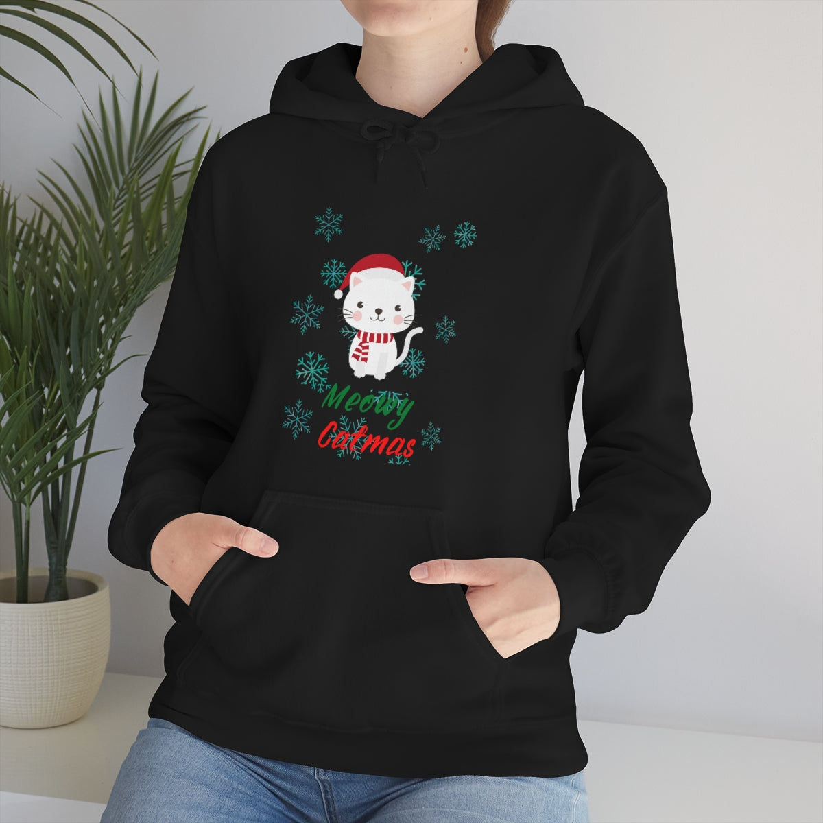 Meowy Catmas Unisex Heavy Blend™ Hooded Sweatshirt