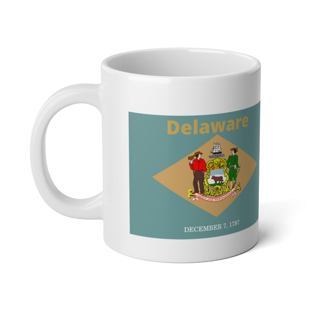 Delaware State Flag Jumbo Mug, 20oz