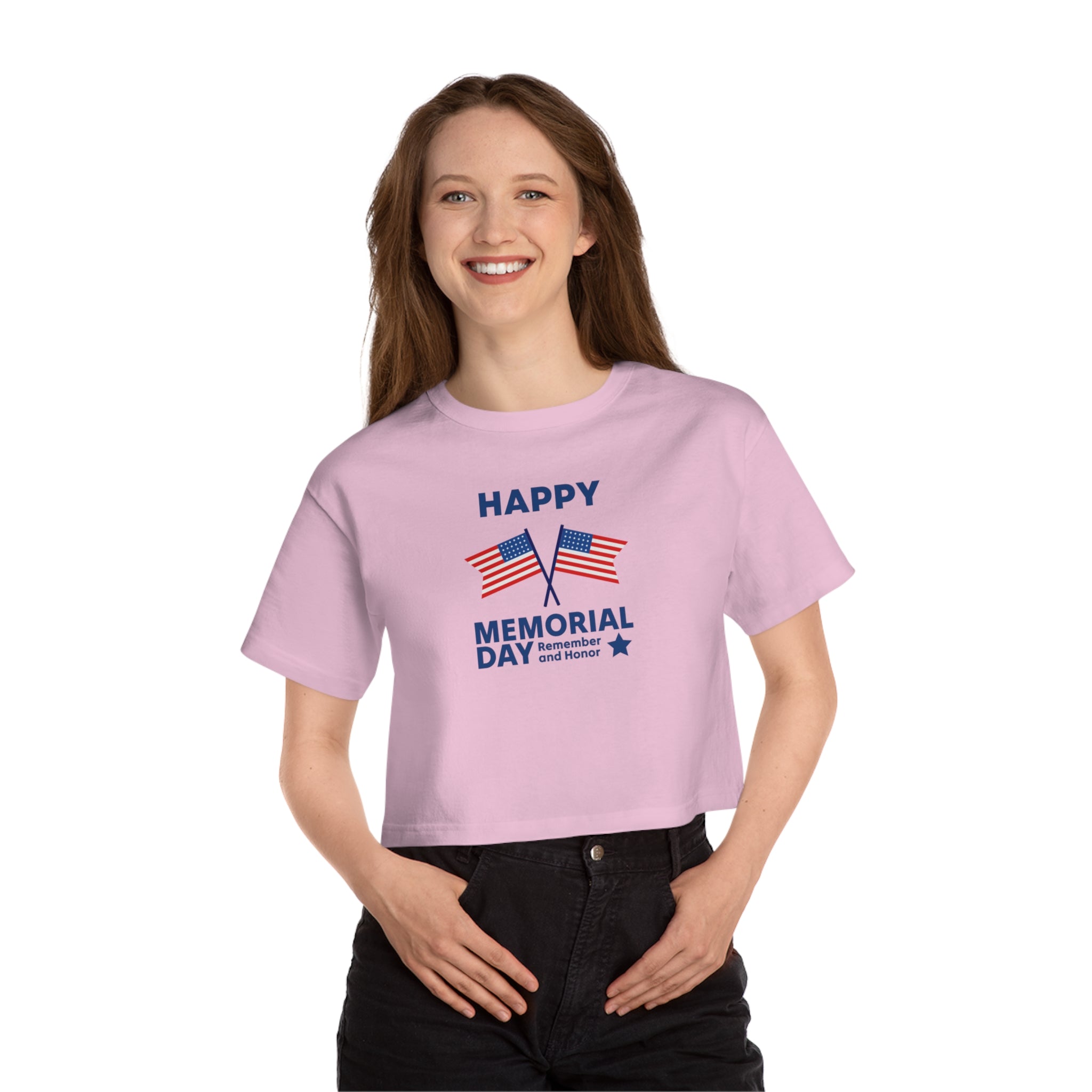 Happy Memorial Day Champion Women's Heritage Cropped T-Shirt