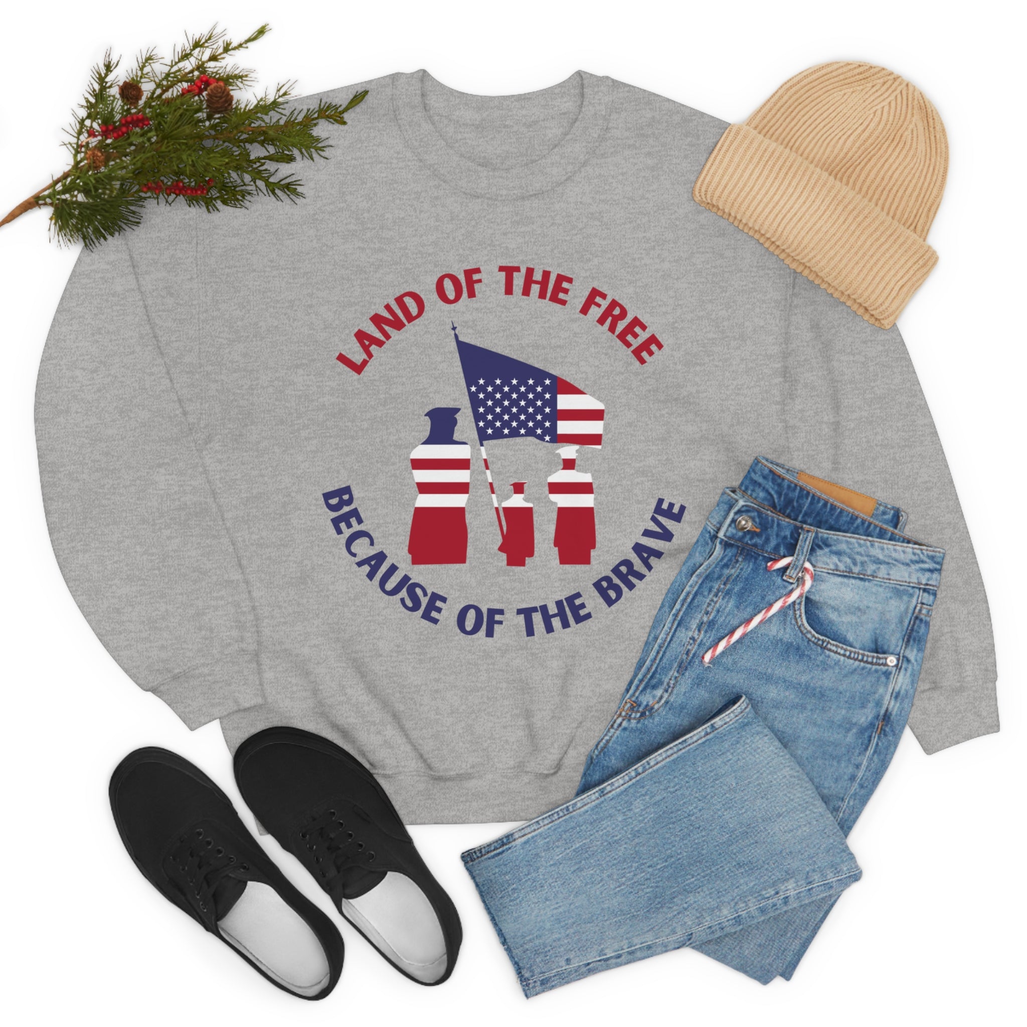 Memorial Day Land Of The Free Unisex Heavy Blend™ Crewneck Sweatshirt