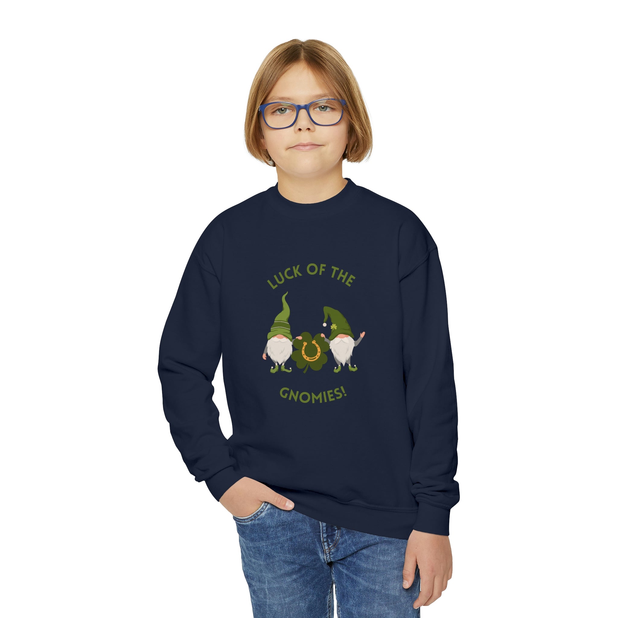 The Luck Of The Gnomies! Youth Crewneck Sweatshirt