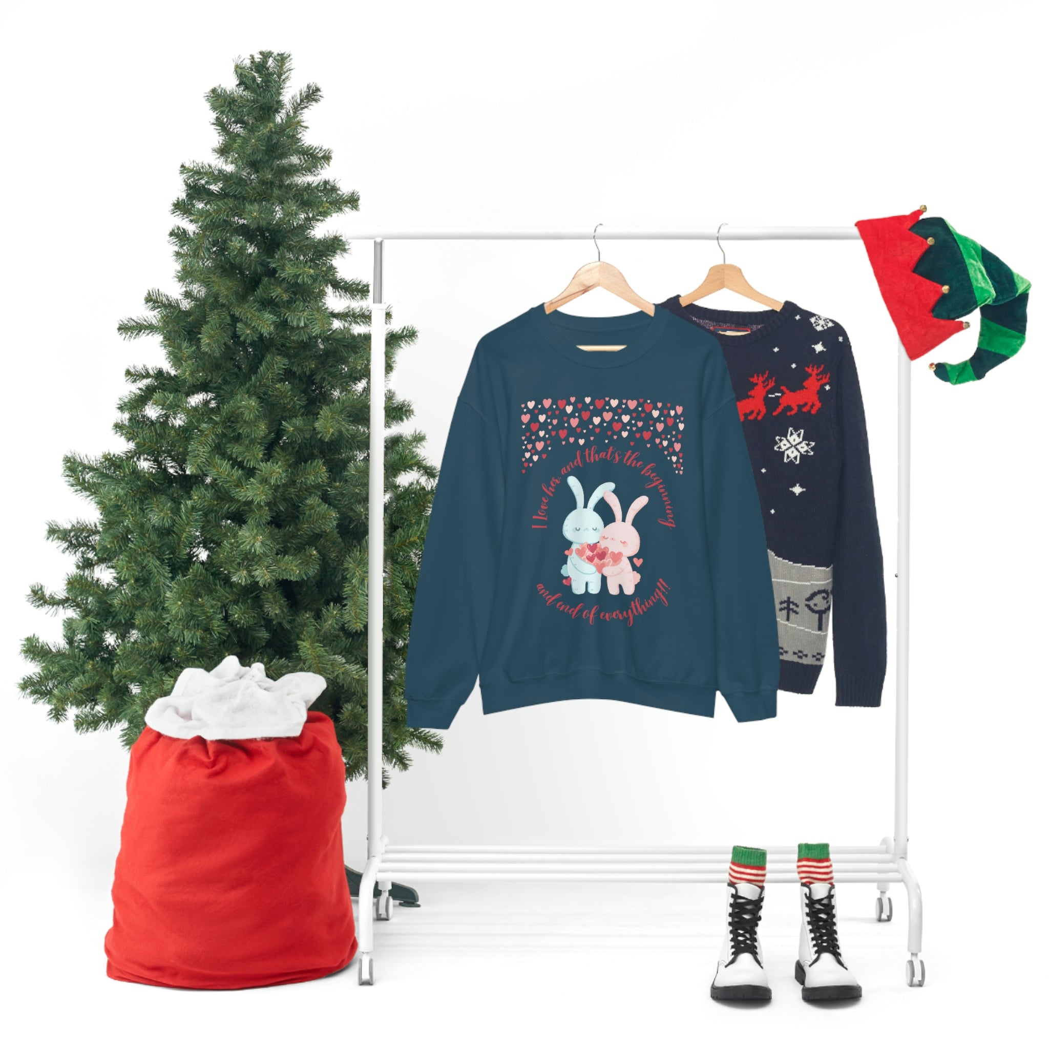 The I Love Her U & Me Unisex Heavy Blend™ Crewneck Sweatshirt