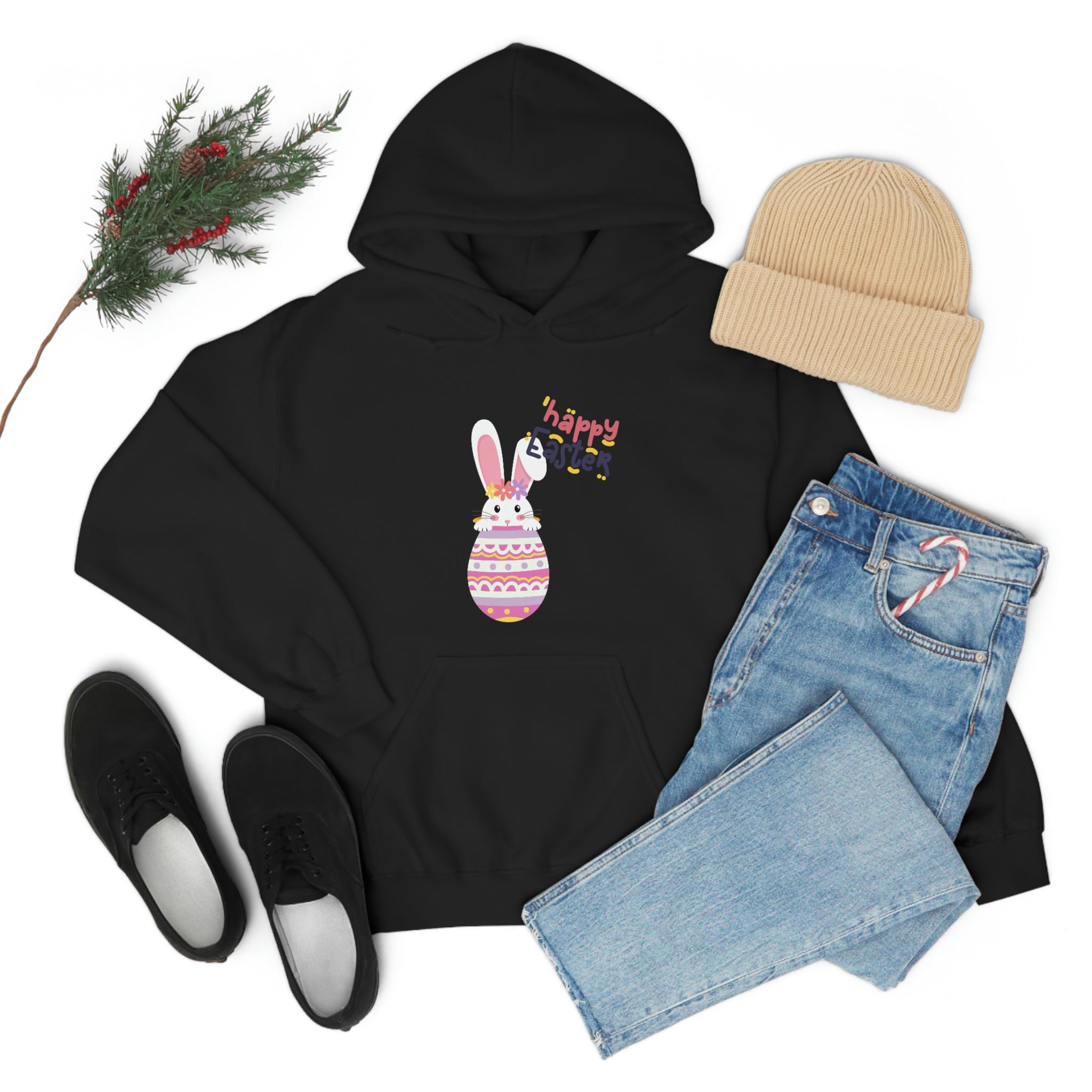 Happy Easter Day Bunny Unisex Heavy Blend™ Hooded Sweatshirt