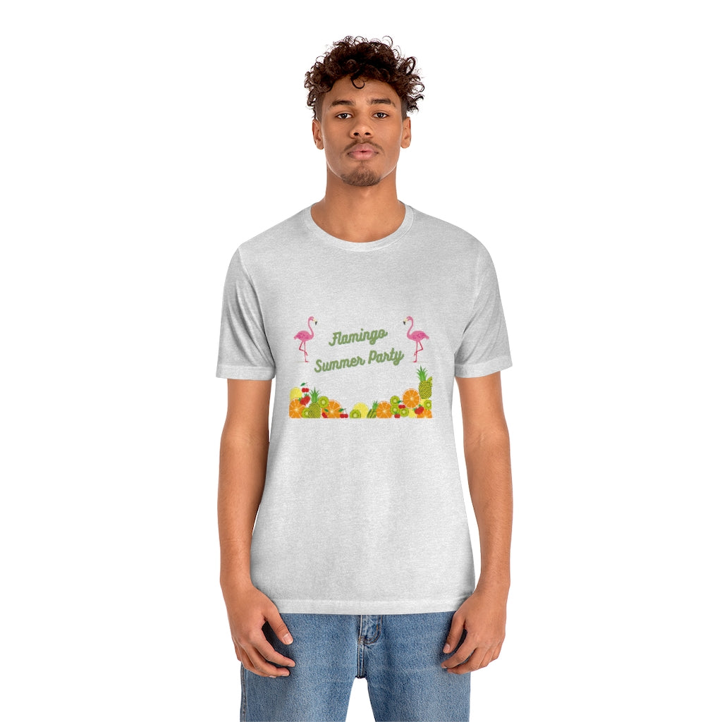 Flamingo Sumer Party Unisex Jersey Short Sleeve Tee