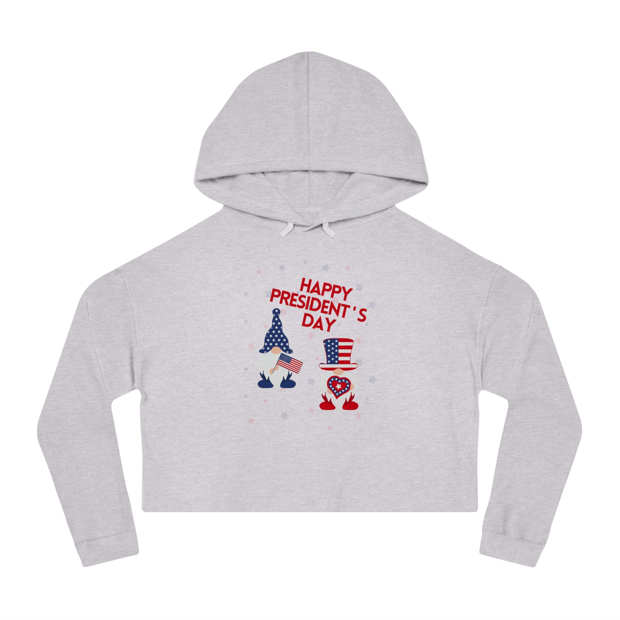 Happy President's Day Gnome Women’s Cropped Hooded Sweatshirt